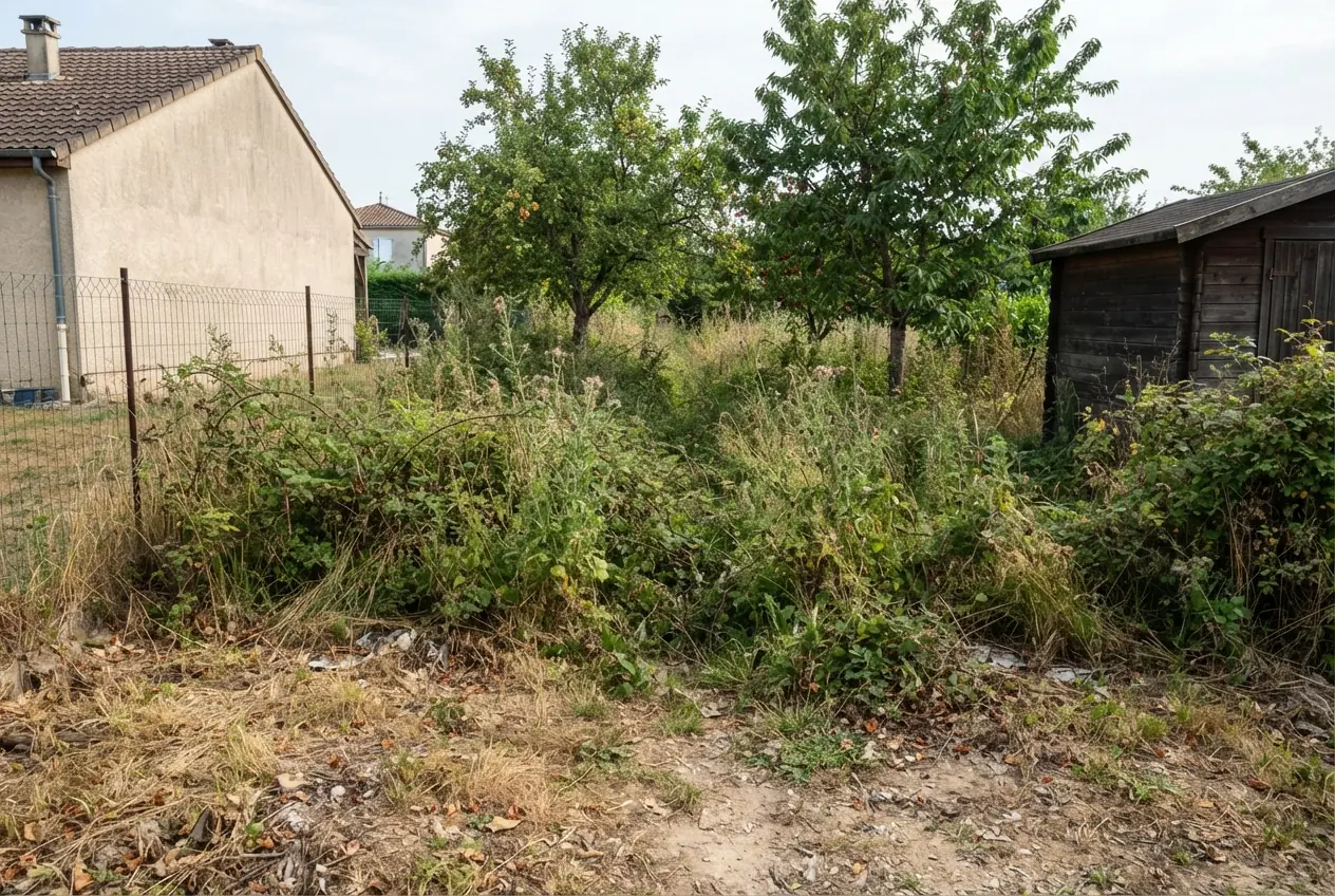 Friche dense avant nettoyage à Albefeuille-Lagarde