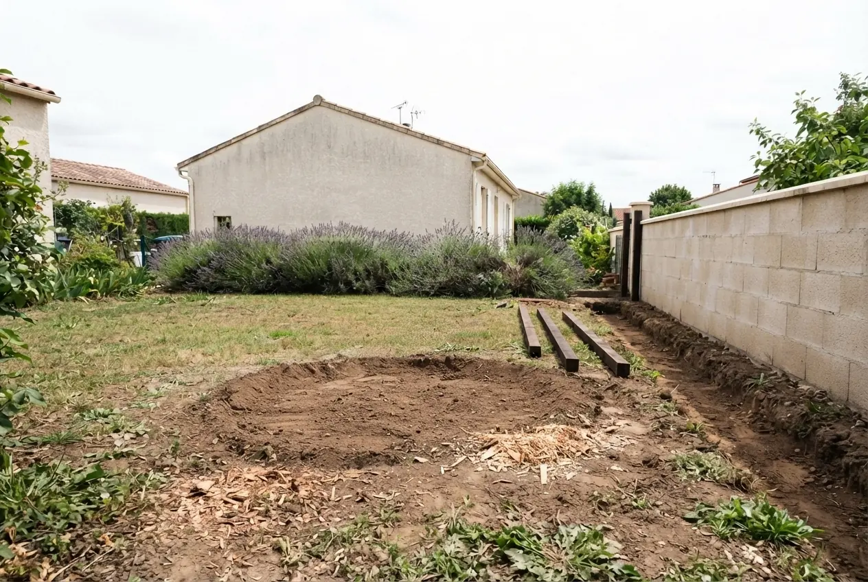 Terrain nivelé après dessouchage propre à Montauban