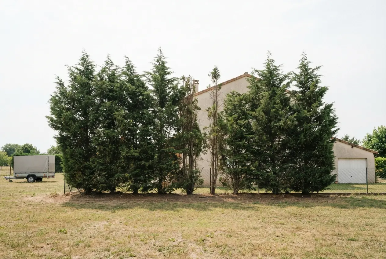 Élagueur grimpeur avant taille à Lacourt-Saint-Pierre