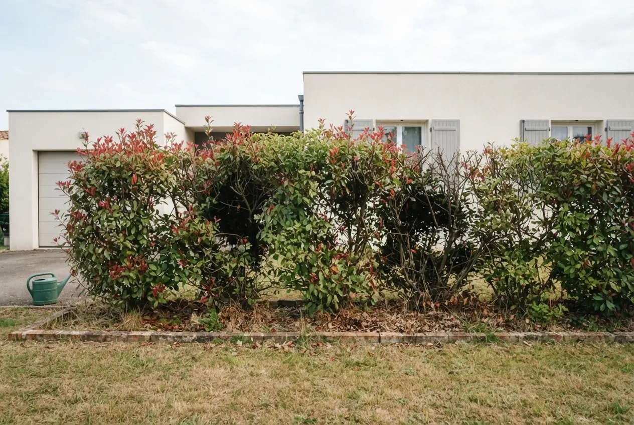Photinias irréguliers avant taille douce à Corbarieu