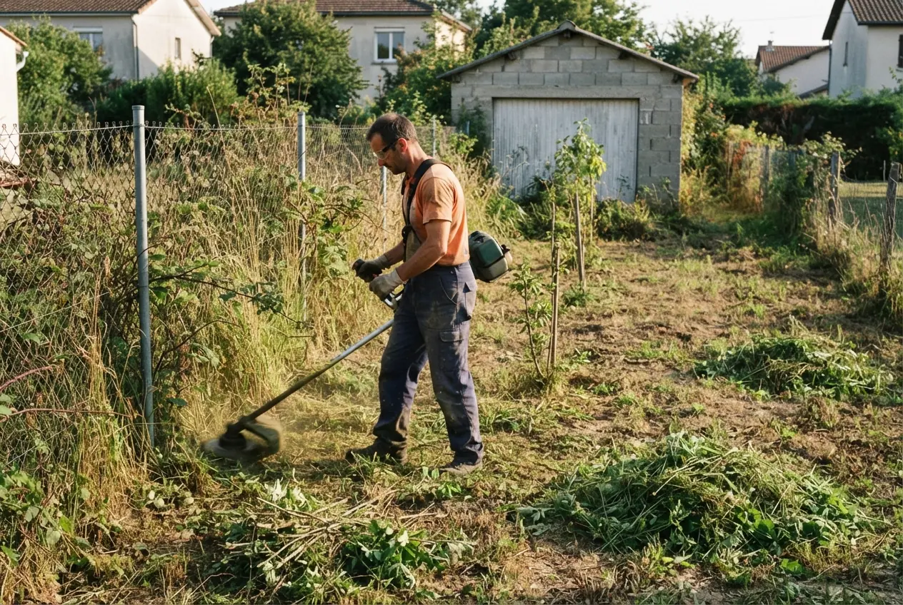 Débroussaillage de terrain en friche à Bressols